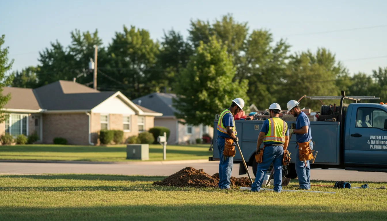 Residential water line and bathroom plumbing service in Monroe, LA
